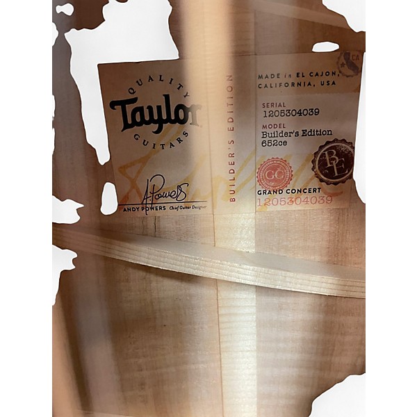 Used Taylor Builder's Edition 652ce Honey Sunburst 12 String Acoustic Electric Guitar