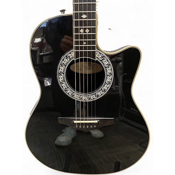 Vintage 1980s Ovation 1867 Legend Black Acoustic Electric Guitar
