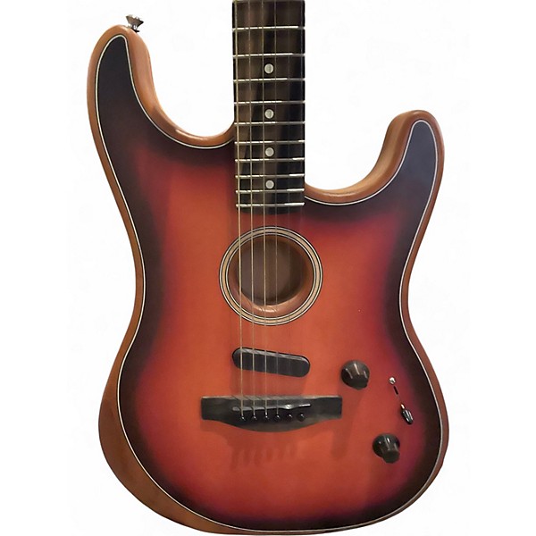 Used Fender American Acoustasonic Stratocaster Sunburst Acoustic Electric Guitar