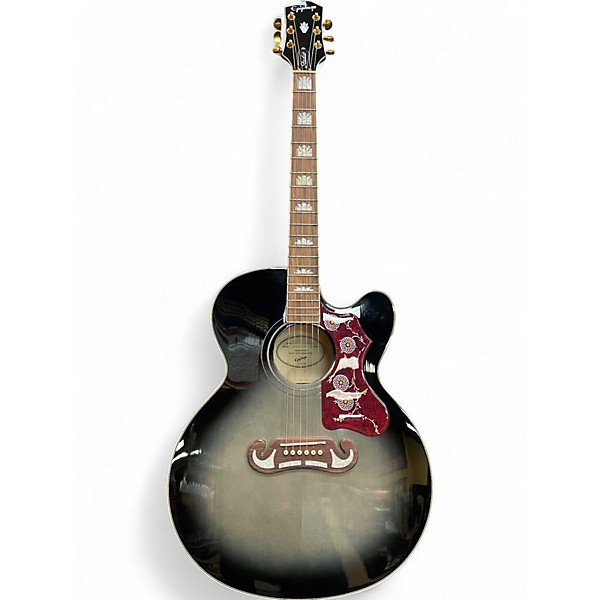 Used Epiphone J-200 EC Studio Transparent Ebony Burst Acoustic Electric Guitar