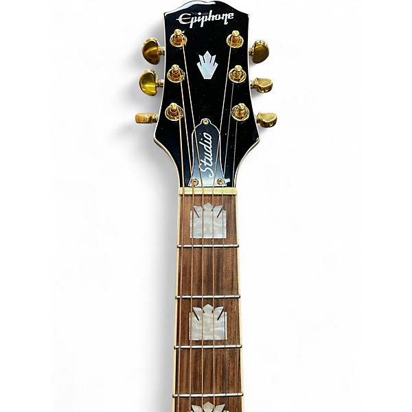 Used Epiphone J-200 EC Studio Transparent Ebony Burst Acoustic Electric Guitar