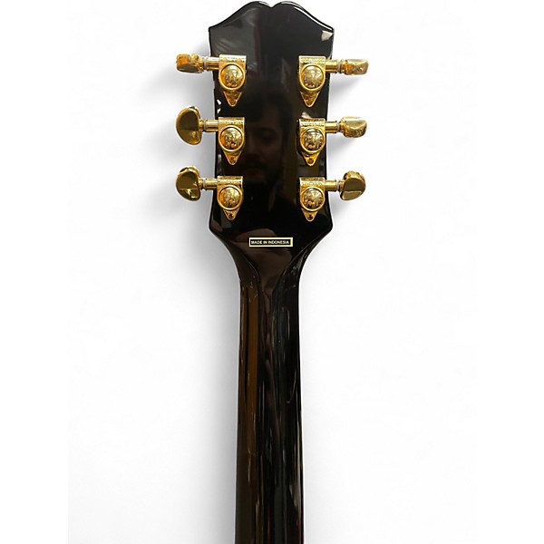 Used Epiphone J-200 EC Studio Transparent Ebony Burst Acoustic Electric Guitar