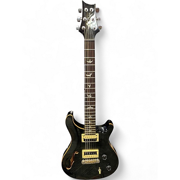 Used PRS SE Custom 22 Semi-Hollowbody Trans Black Hollow Body Electric Guitar