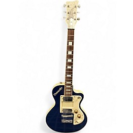 Vintage 1990s Italia MARANELLO BLUE SPARKLE Solid Body Electric Guitar