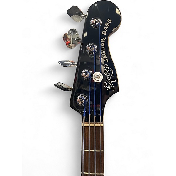Used Squier jaguar Black and Silver Electric Bass Guitar