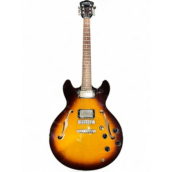 Vintage 1980s Greco Super view 2 Color Sunburst Hollow Body Electric Guitar