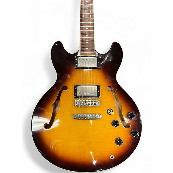 Vintage 1980s Greco Super view 2 Color Sunburst Hollow Body Electric Guitar