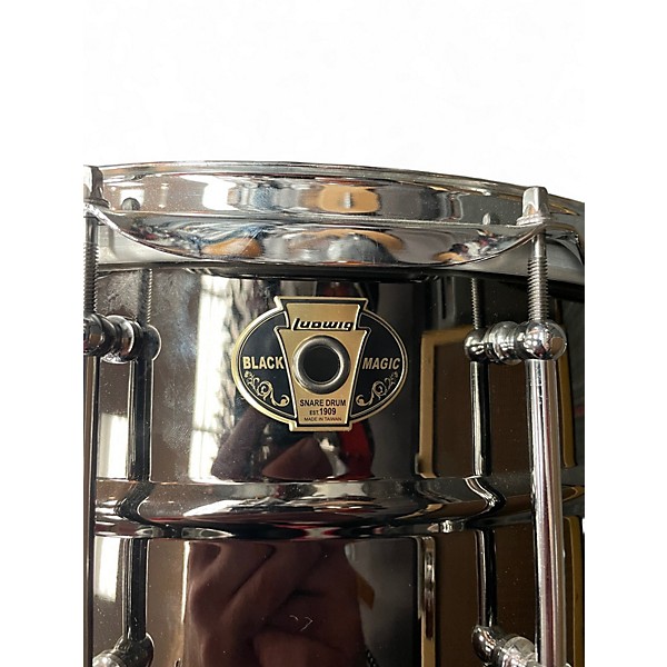 Used Ludwig 6.5X14 Black Magic Snare Gunmetal Gray Drum