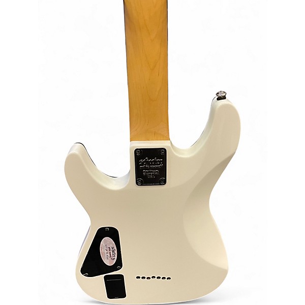 Used Schecter Guitar Research Demon 7 String White Solid Body Electric Guitar