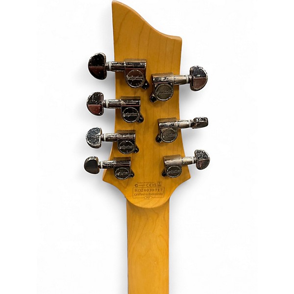 Used Schecter Guitar Research Demon 7 String White Solid Body Electric Guitar