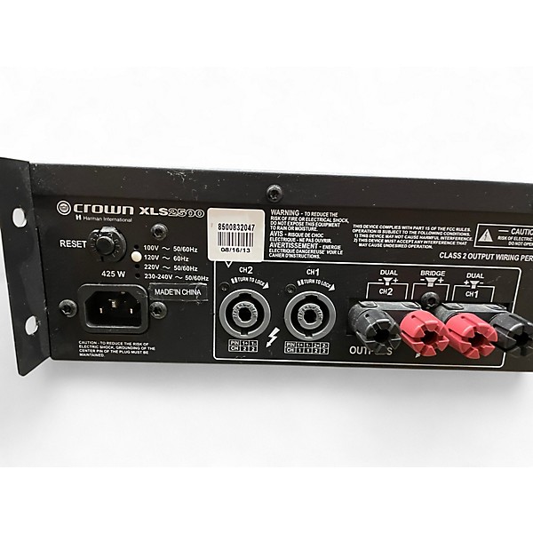 Used Crown XLS2500 Power Amp