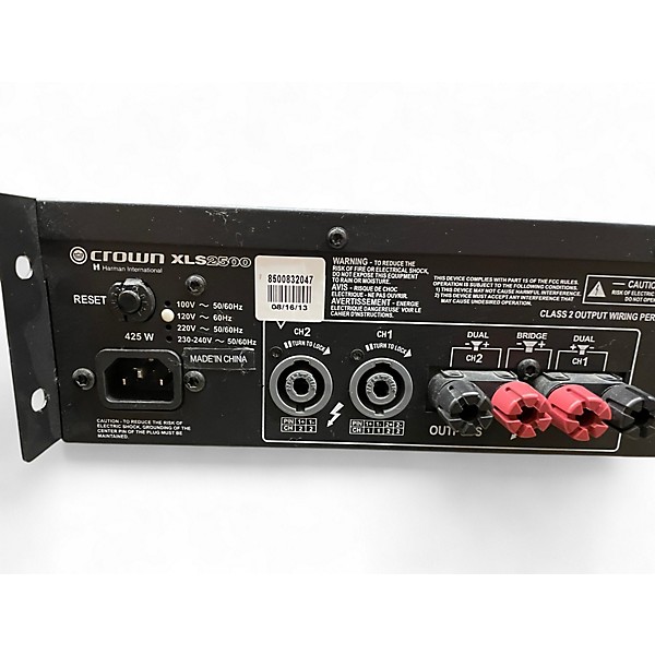 Used Crown XLS2500 Power Amp