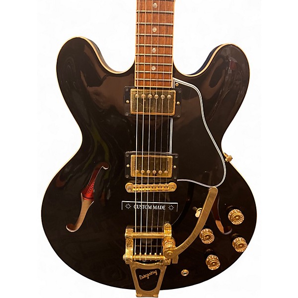 Used 2008 Gibson esdpebnh1 Black Hollow Body Electric Guitar