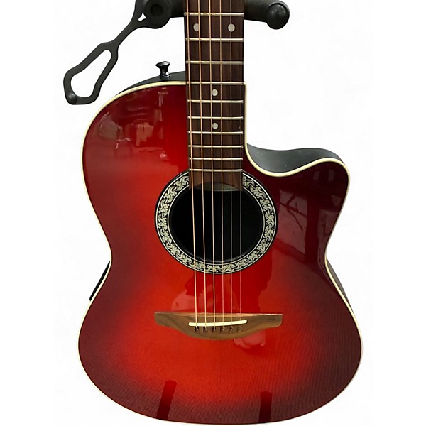 Used Ovation 1771 Standard Balladeer Red Burst Acoustic Electric Guitar
