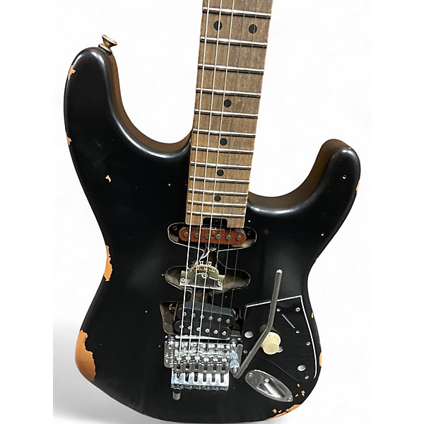 Used 2023 EVH FRANKENSTEIN RELIC Black Solid Body Electric Guitar