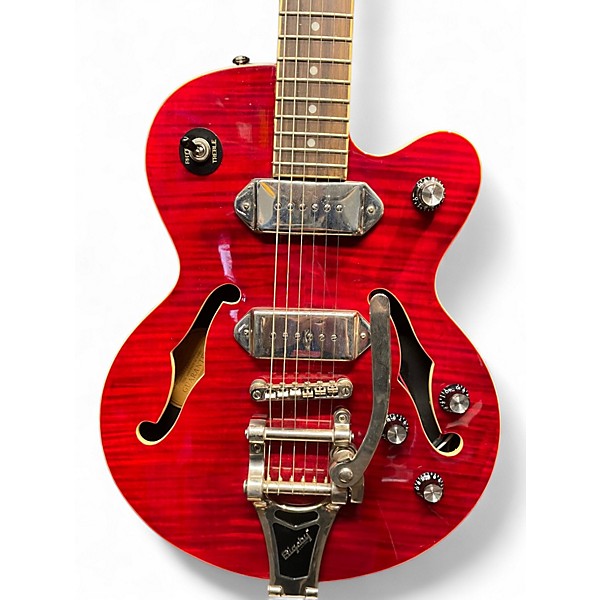 Used 2014 Epiphone Wildkat with Bigsby Wine Red Hollow Body Electric Guitar