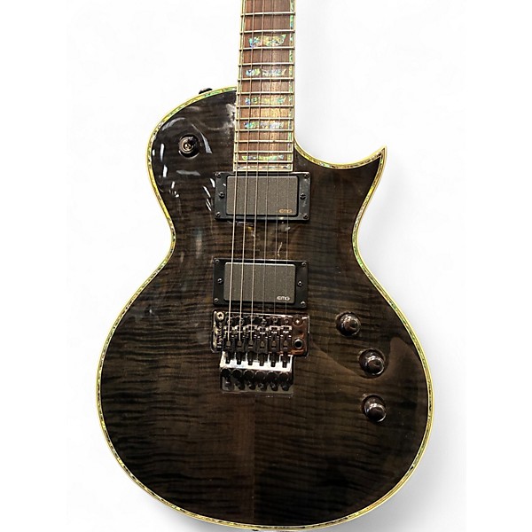 Used ESP LTD EC1000 FR Deluxe See Thru Black Solid Body Electric Guitar