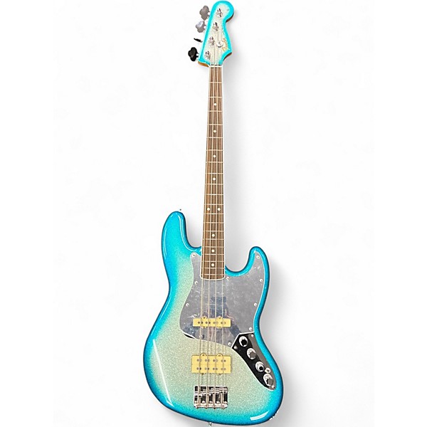 Used Fender Blu signature jazz bass SPARKLE BLUE Electric Bass Guitar