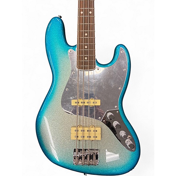Used Fender Blu signature jazz bass SPARKLE BLUE Electric Bass Guitar