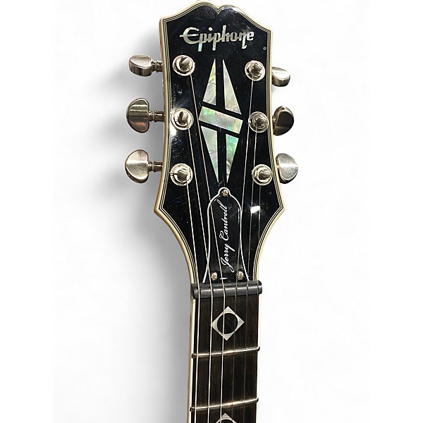 Used 2022 Epiphone Jerry Cantrell Les Paul Custom Prophecy 2022 Black and White Solid Body Electric Guitar