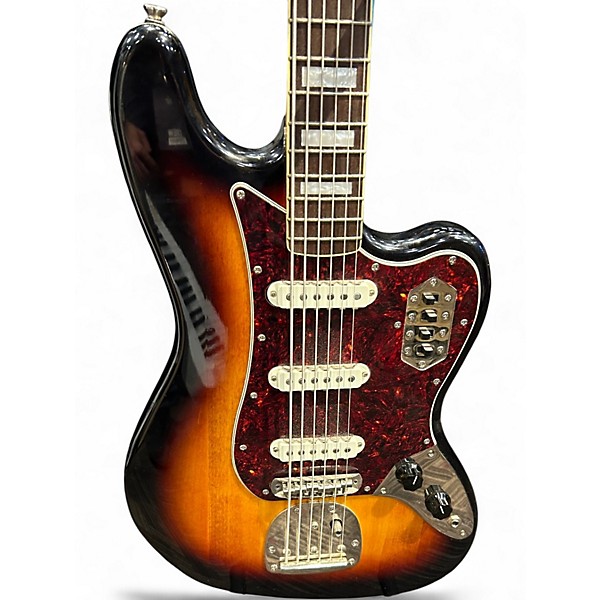 Used Squier Vintage Modified Bass VI 2 Color Sunburst Electric Bass Guitar