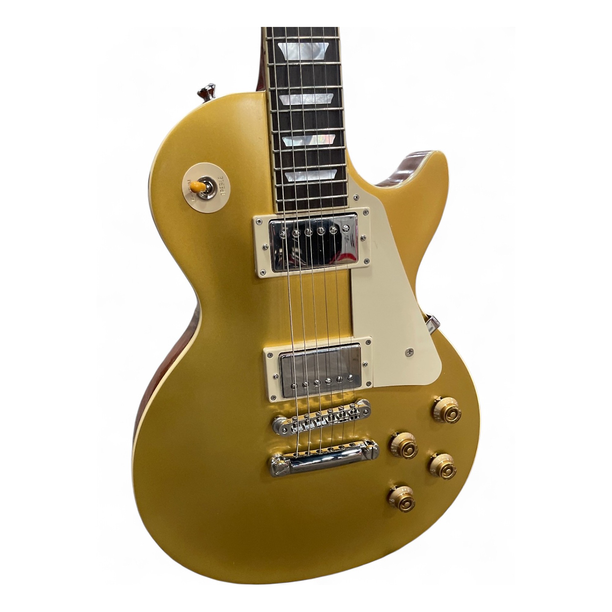 Used Epiphone Les Paul inspired by gibson Gold Solid Body Electric