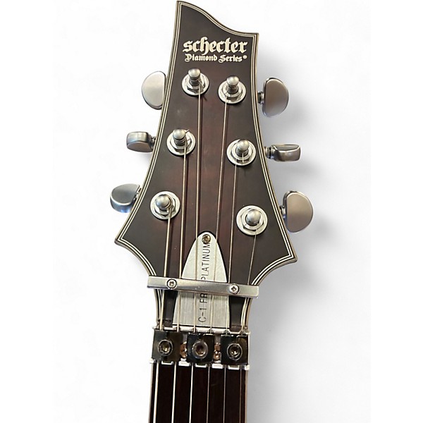Used Schecter Guitar Research C1 Floyd Rose Platinum Crimson Red Burst Solid Body Electric Guitar