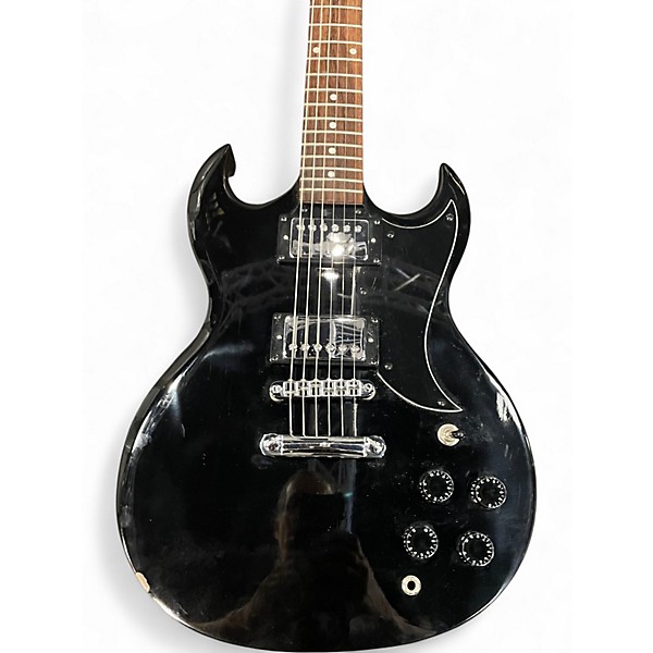 Used Silvertone SG Style LILY Black Solid Body Electric Guitar