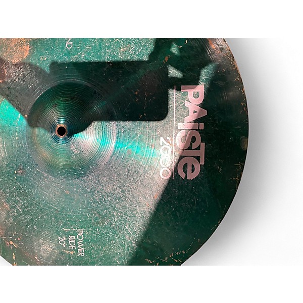Used Paiste 20in 2000 COLORSOUND GREEN POWER RIDE Cymbal