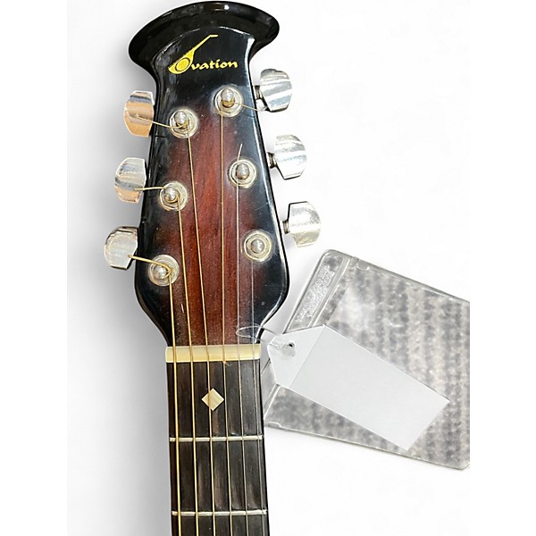 Used Ovation Custom Balladeer 1712 2 Color Sunburst Acoustic Guitar