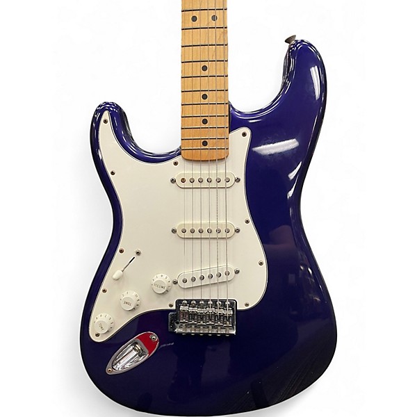 Used 2000s Fender Standard Stratocaster LH Midnight Blue Solid Body Electric Guitar