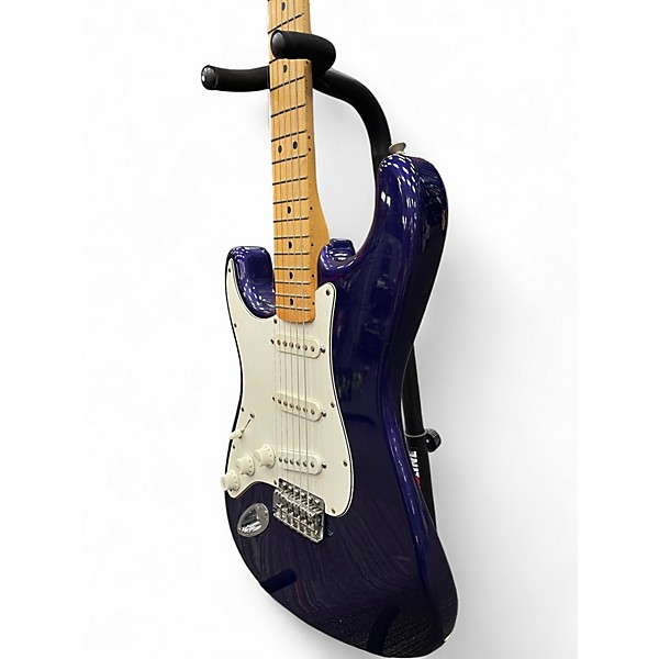 Used 2000s Fender Standard Stratocaster LH Midnight Blue Solid Body Electric Guitar