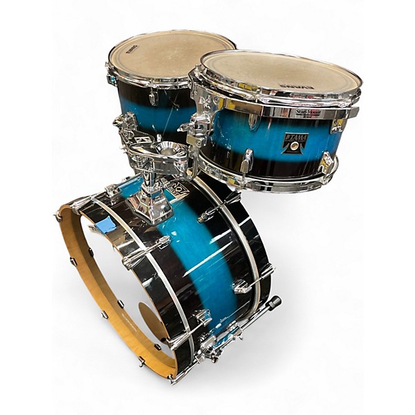 Used TAMA 3 Piece Neo Mod Blue to Black Fade Drum Kit