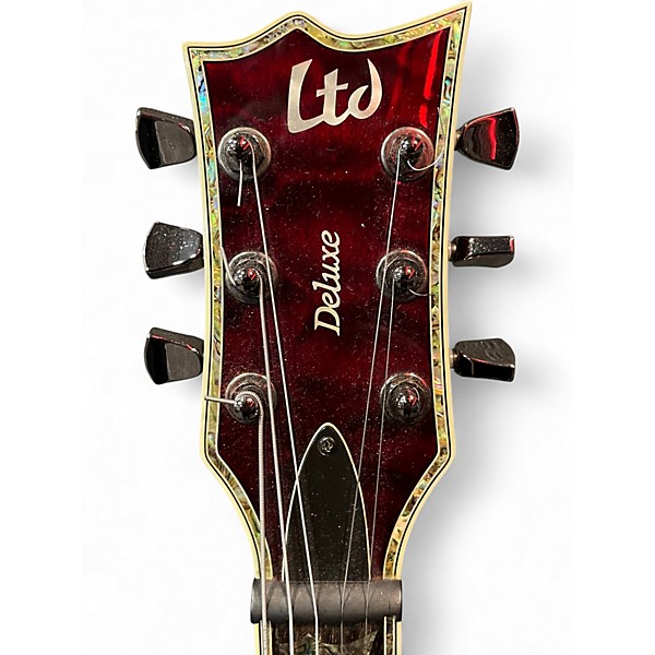 Used ESP LTD EC1000 Deluxe See-Thru Black Cherry Solid Body Electric Guitar