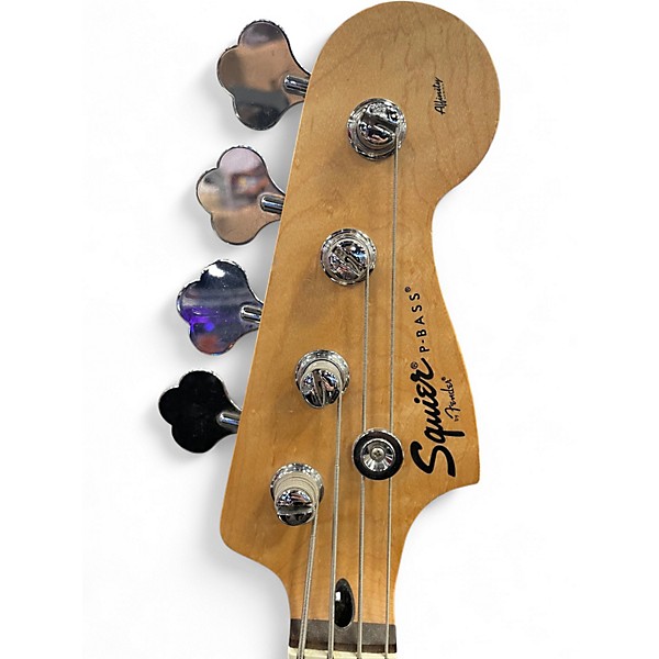 Used Squier Precision Bass Black and White Electric Bass Guitar