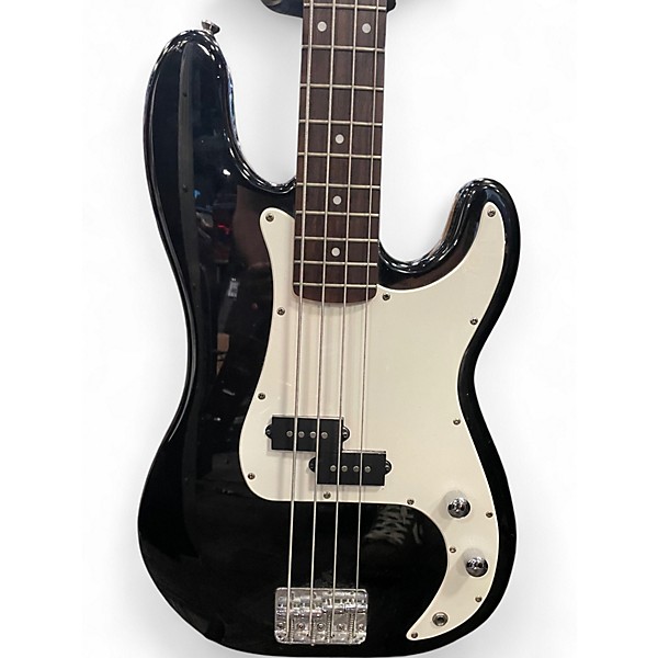 Used Squier Precision Bass Black and White Electric Bass Guitar