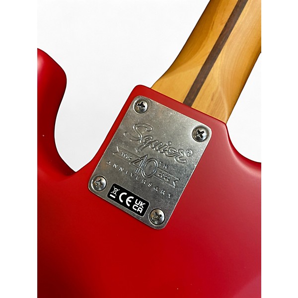 Used Squier P BASS Satin Red Electric Bass Guitar