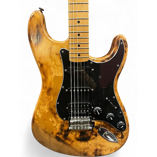 Used Fender STANDARD FAT STRAT BURNT NATURAL Solid Body Electric Guitar