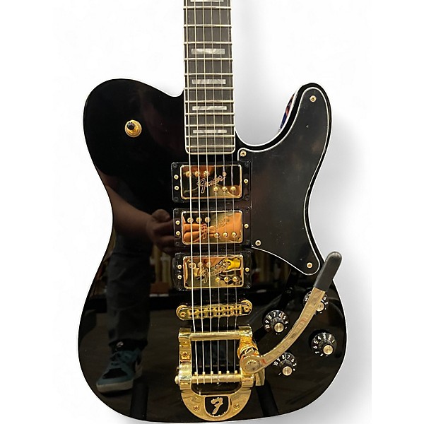 Used Fender TROUBLEMAKER TELE Black and Gold Solid Body Electric Guitar