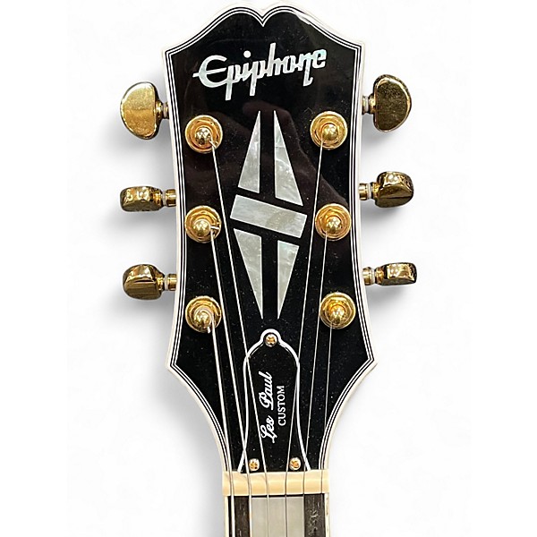 Used Epiphone Les Paul Custom Blackback Pro Alpine White Solid Body Electric Guitar