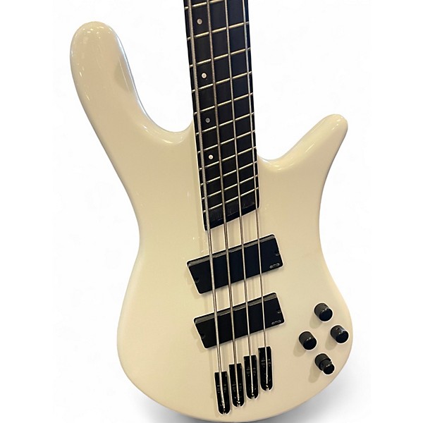 Used Spector  NS Dimension HP 4 4-String Multi-Scale Olympic White Electric Bass Guitar