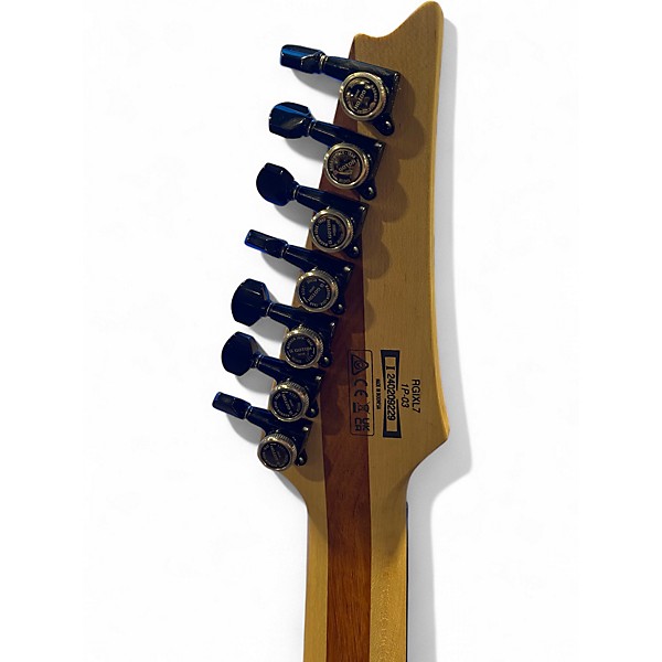 Used Ibanez RGIXL7 Iron Label 7-String Black Solid Body Electric Guitar