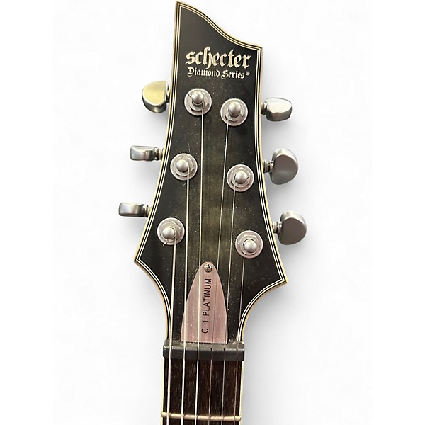 Used Schecter Guitar Research C1 Platinum TRANSLUCENT BLACK Solid Body Electric Guitar