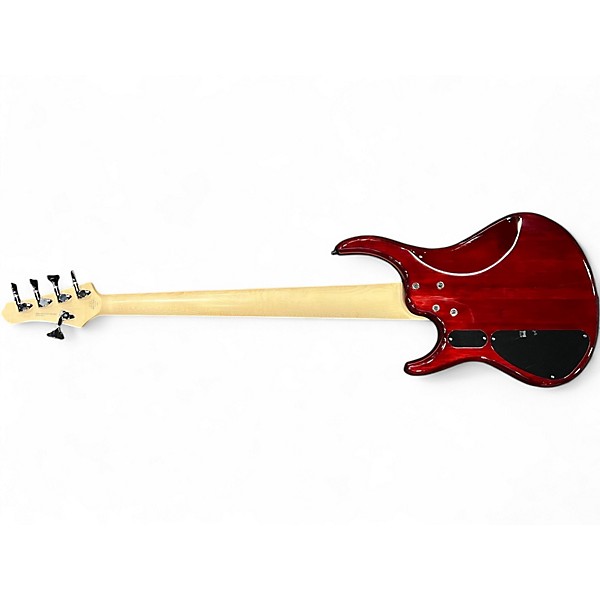 Used MTD Kingston 5 String Fretless Trans Red Electric Bass Guitar