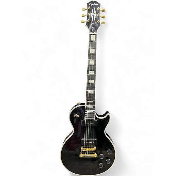 Used Epiphone Les Paul Custom Black Solid Body Electric Guitar