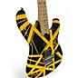 Used 2019 EVH Striped Series BLACK WITH YELLOW STRIPES Solid Body Electric Guitar