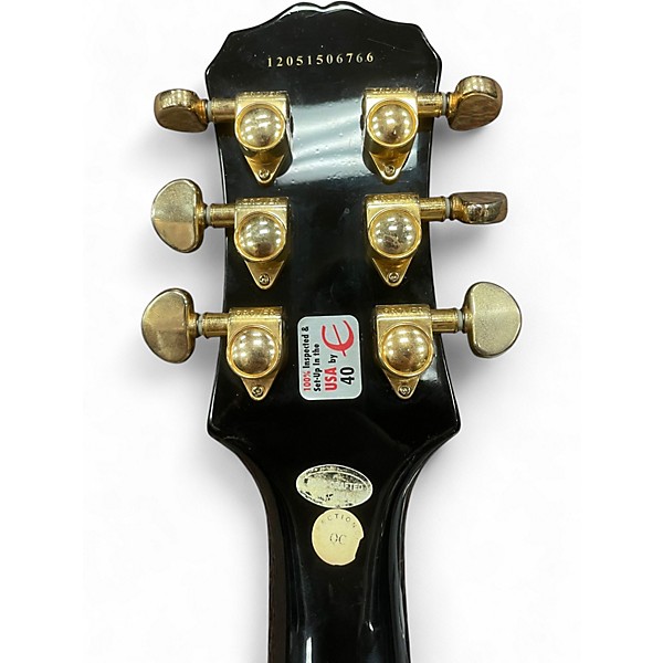 Used Epiphone Les Paul Custom Pro Black and Gold Solid Body Electric Guitar
