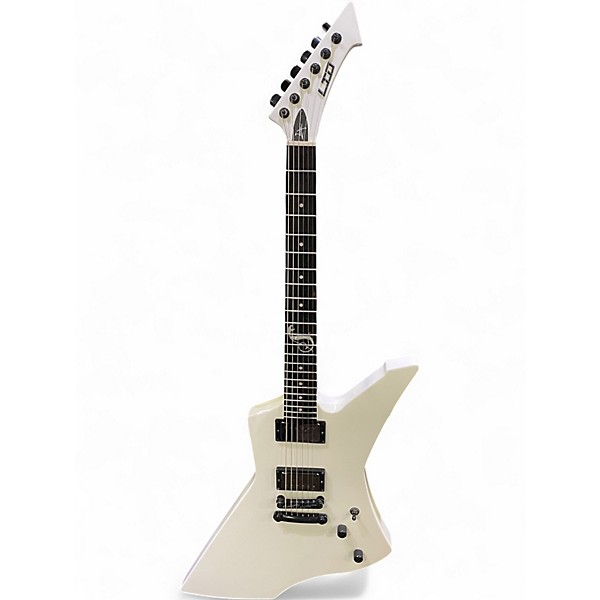 Used Esp Ltd LTD James Hetfield Snakebyte Snow White Solid Body Electric Guitar