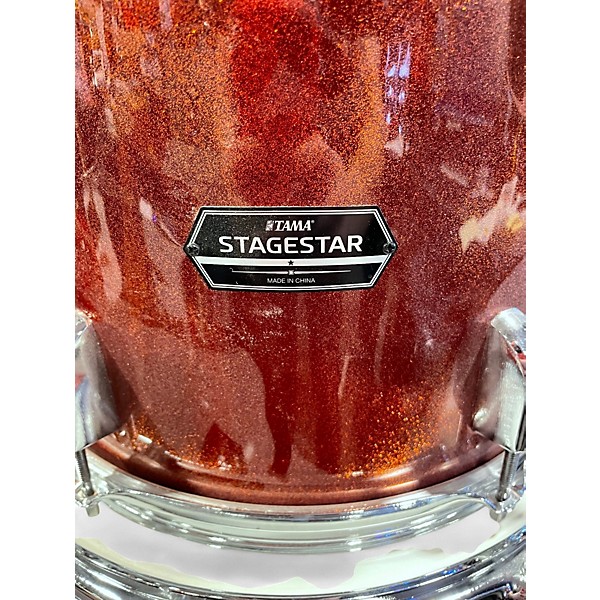 Used TAMA 5 Piece stagestar orange sparkle Drum Kit