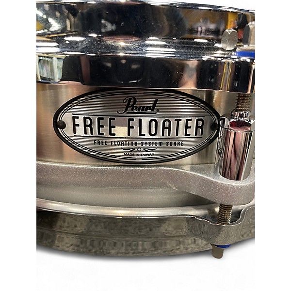 Used Pearl 14X3.5 Free Floating Snare Metallic Silver Drum